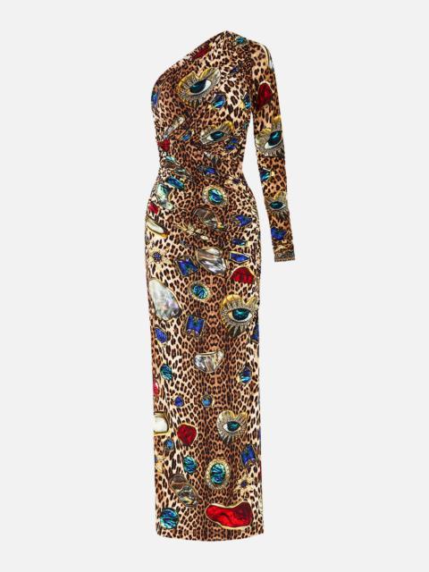 ONE SHOULDER JERSEY CUT OUT DRESS