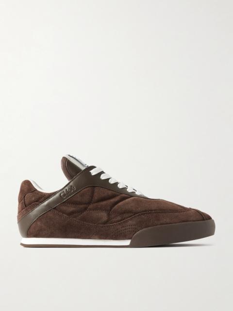 Kick Leather-trimmed Quilted Suede Sneakers