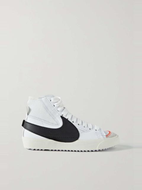 Blazer Mid '77 Jumbo ribbed-knit and suede-trimmed leather sneakers
