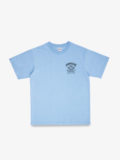7.5OZ PRINTED LOOPWHEEL CREW NECK T-SHIRT - SAX BLUE