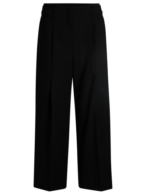 REGULAR-FIT HIGH-WAISTED TROUSERS IN WOOL
