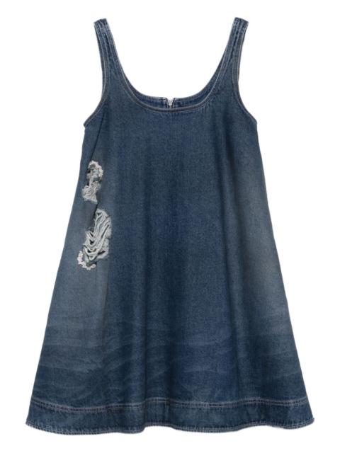 distressed-effect denim mini dress