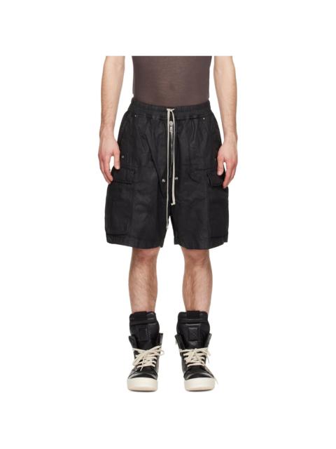 Black Temple Denim Cargobela Shorts