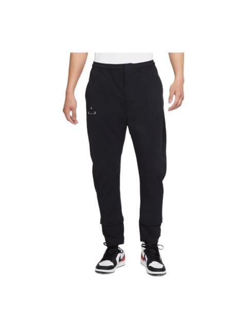 Men's Air Jordan Logo Alphabet Solid Color Drawstring Straight Casual Pants/Trousers Autumn Black DR