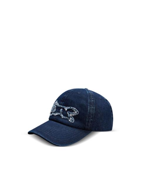 logo-embroidered denim baseball cap