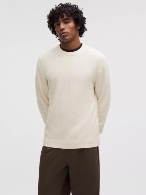 Textured Knit Crewneck Sweater