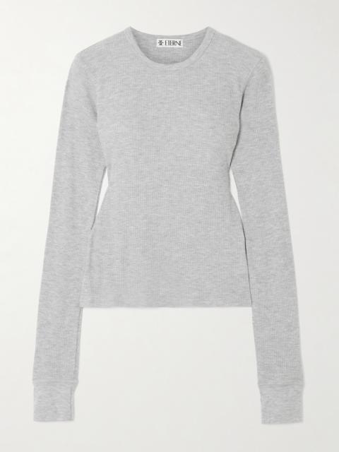 Waffle-knit Stretch Cotton And Modal-blend T-shirt