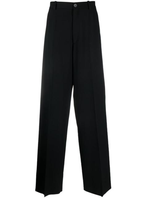 wide-leg wool trousers