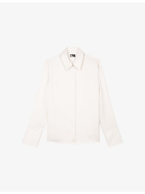 Long-Sleeved Satin Shirt