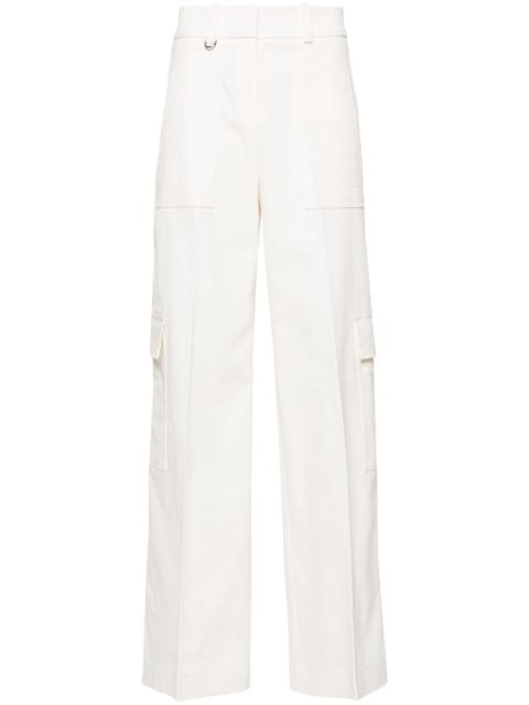 wide-leg twill trousers