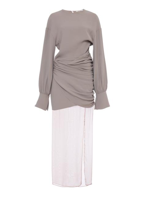 Drop-Waist Midi Dress grey