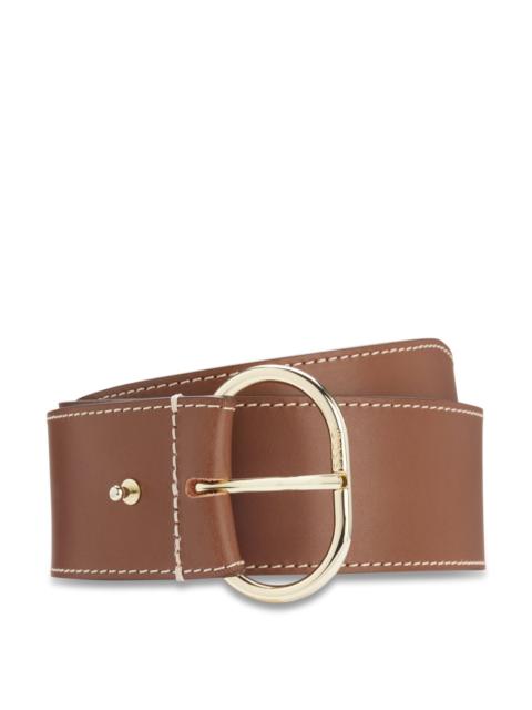 LEATHER BELT WITH GOLD-TONE BUCKLE