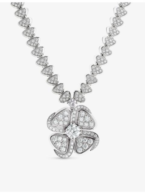 Fiorever 18ct white-gold and 4.95ct brilliant-cut diamond necklace
