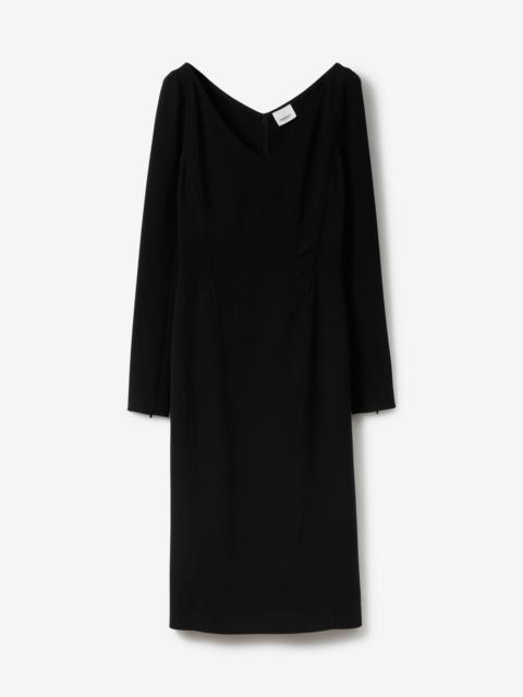 Long-sleeve Stretch Viscose Cady Dress