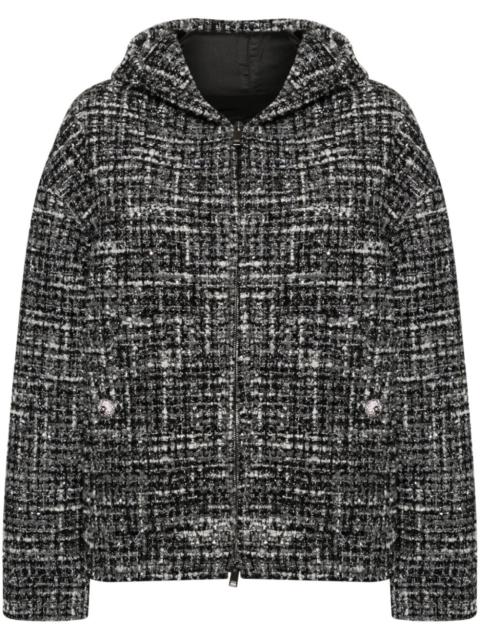 hooded tweed jacket