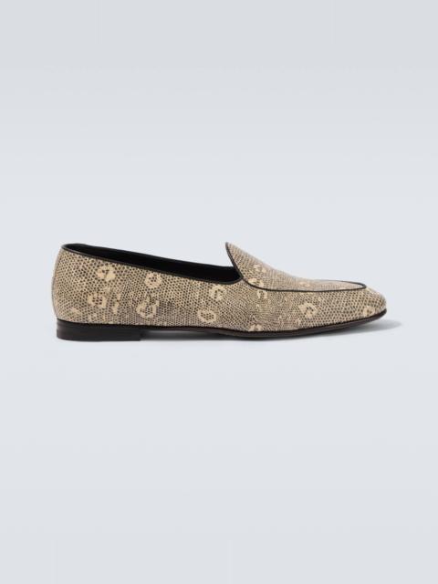 Modena snake-effect leather loafers