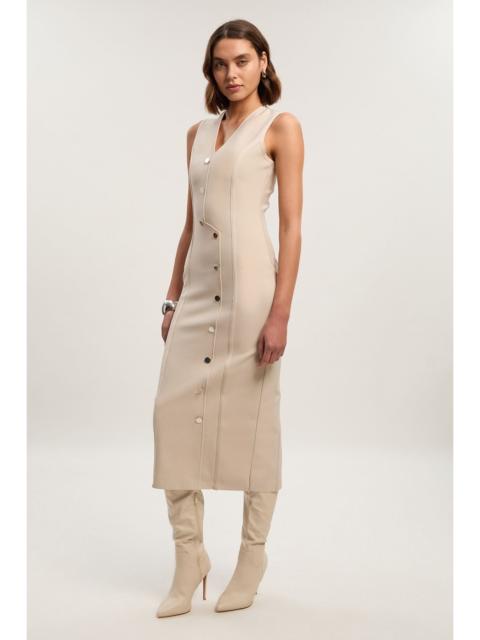 Figure Form Bandage Button Through Pencil Midi Dress