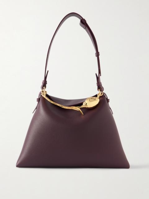 Bloom Large Embellished Textured-leather Shoulder Bag