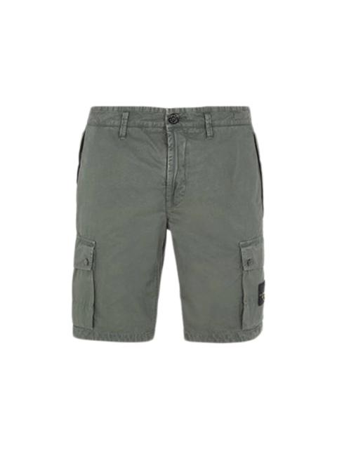 Stone Island Cargo Bermuda Shorts Slim Fit - Old Treatment Musk Green