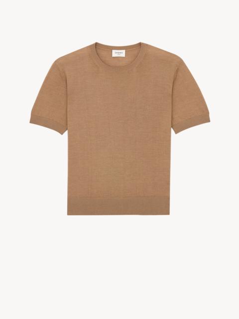 CREWNECK T-SHIRT IN CASHMERE, WOOL, AND SILK