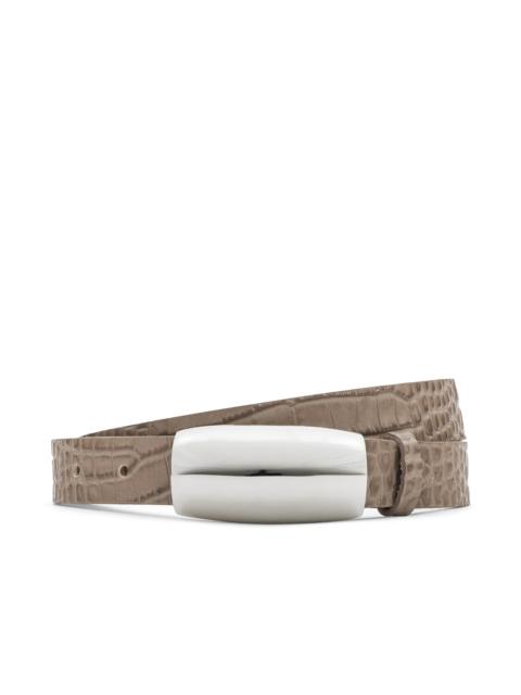 Marlowe Croc-Embossed Leather Belt