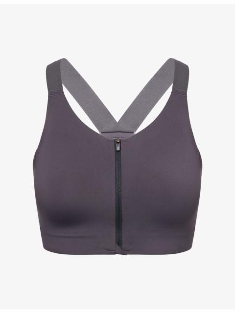 Endurance Zip Stretch-Woven Sports Bra