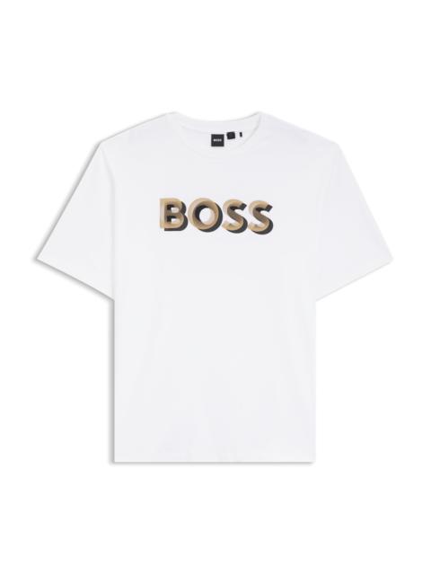 MERCERIZED-COTTON T-SHIRT WITH LOGO ARTWORK