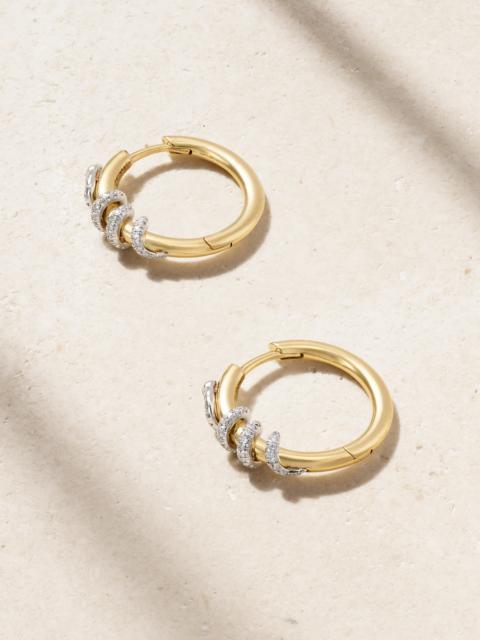 Twisted Boa 18-karat Yellow And White Gold Diamond Earrings