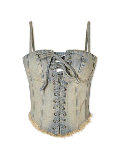 MISBHV Laced Up Denim Corset Top