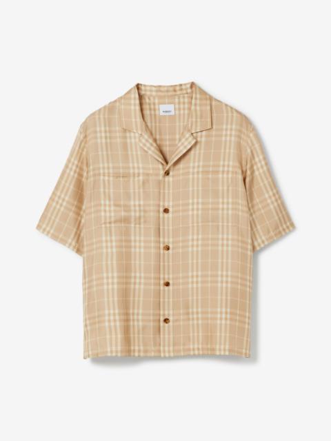 Vintage Check Silk Pyjama Shirt