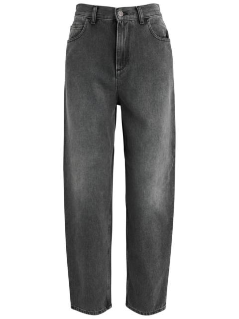 Moncler Faded Cropped Straight-leg Jeans