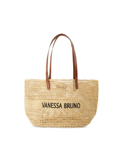 raffia handles shopper bag