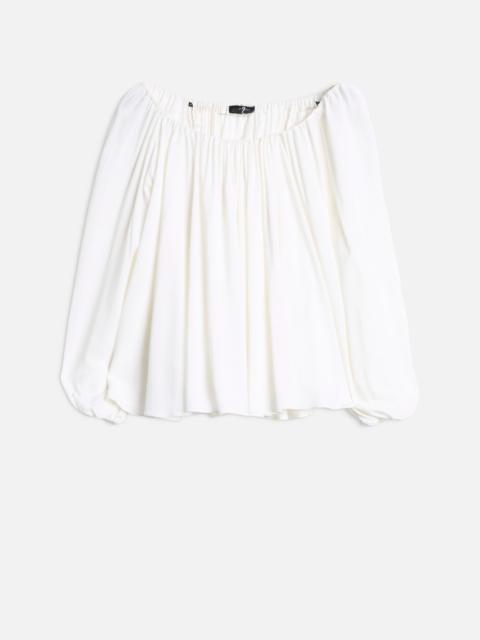 OFF SHOULDER BLOUSE in Silk Optical White