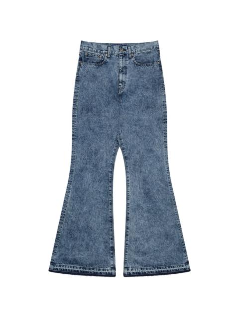 acid-wash bootcut  jeans