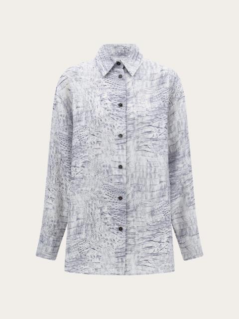 Georgette shirt with orchid print