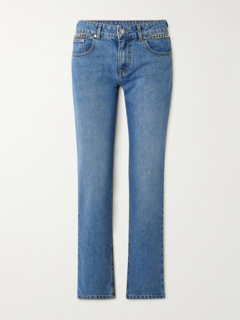 + Net Sustain Falabella Chain-embellished Mid-rise Straight-leg Jeans