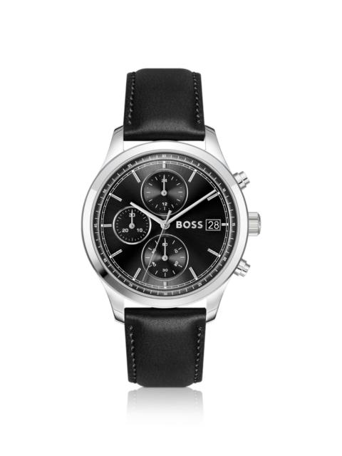 STRATUS CHRONOGRAPH WATCH WITH BLACK LEATHER STRAP