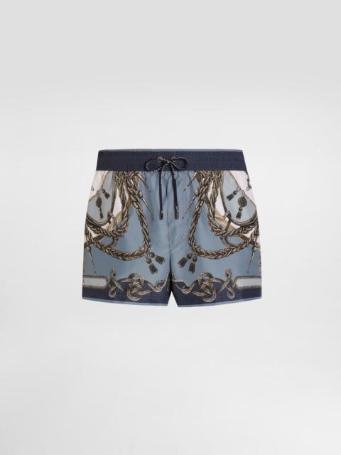 Cargo-print short swim boxers