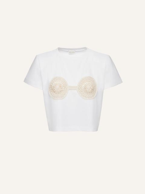 Crochet bra t-shirt in white