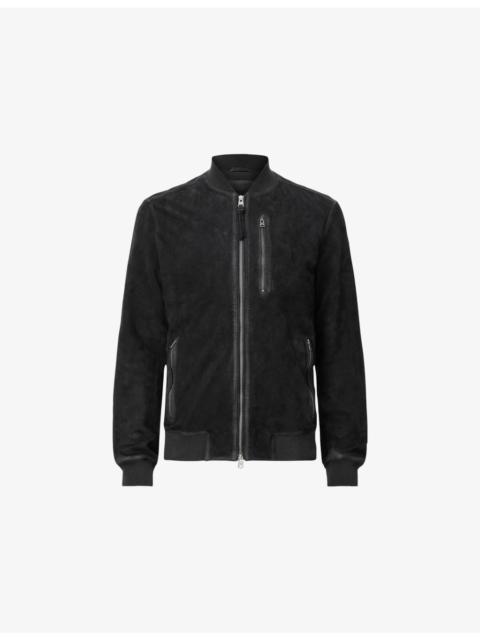 Kemble regular-fit zip-up suede bomber jacket