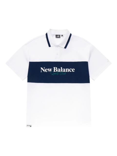 New Balance Polo T-Shirt 'White Blue' 5FD24203-WT