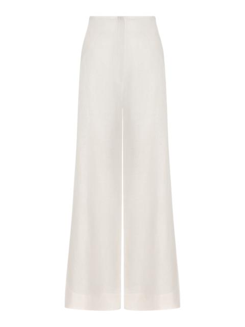 Me Hablas Linen Wide-Leg Pants off-white