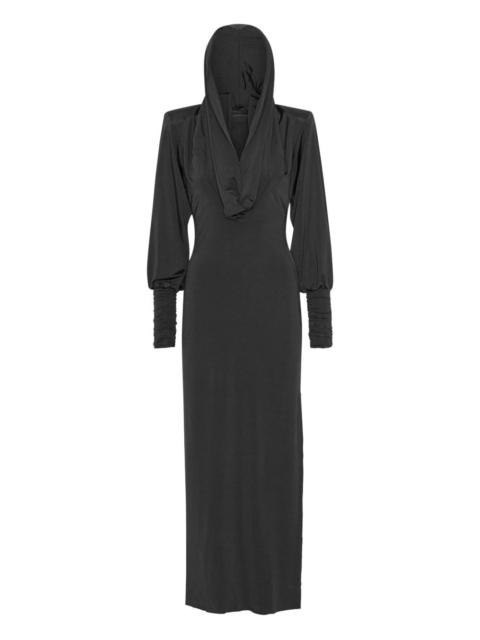 hooded slinky maxi dress