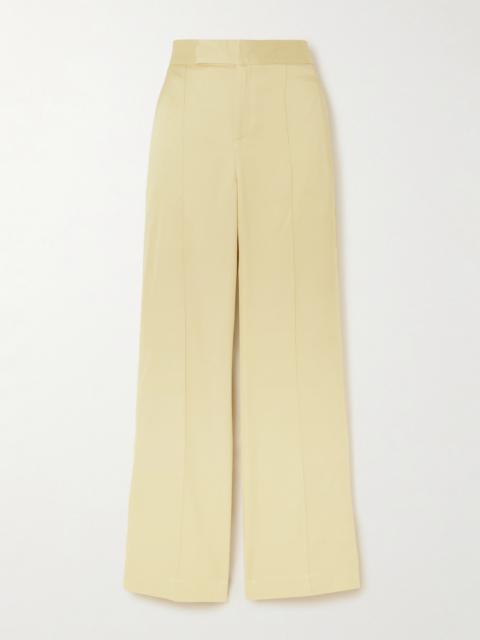Andrea Silk-blend Satin Straight-leg Pants