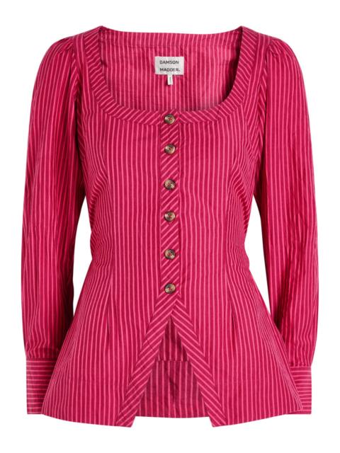 Damson Madder Clare Striped Cotton Blouse