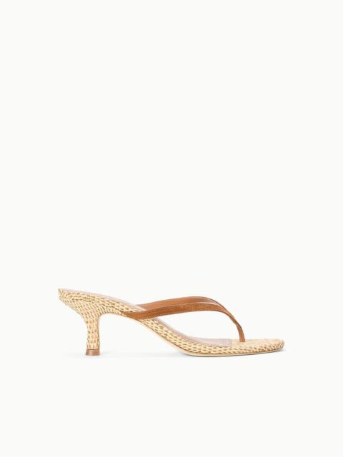 STAUD FREJA THONG KITTEN HEEL TABAC NATURAL