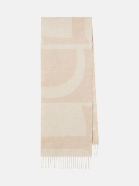 Fringed cashmere scarf