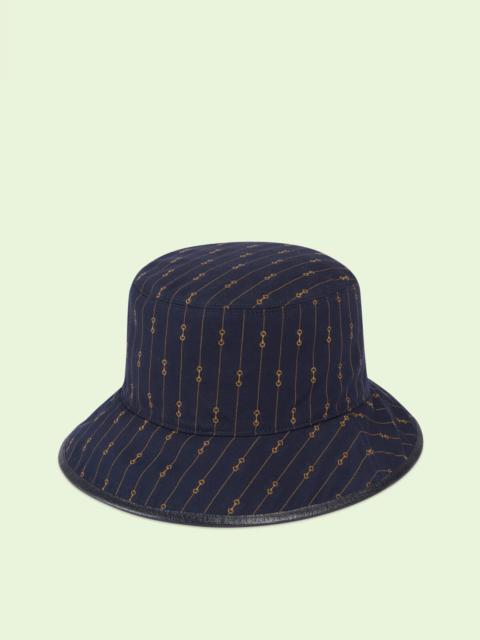 Reversible GG and Horsebit bucket hat