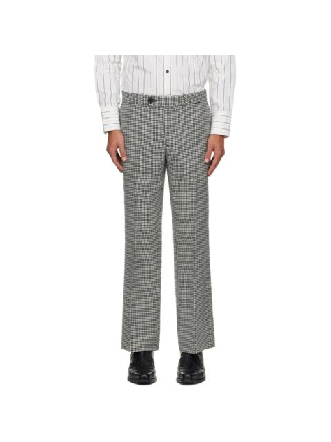 Black & White Loose Fit Flare Trousers