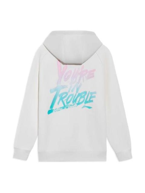 Li-Ning Sports Basketball Series Alphabet Printing Hoodie 'White Pink' AWDS103-2